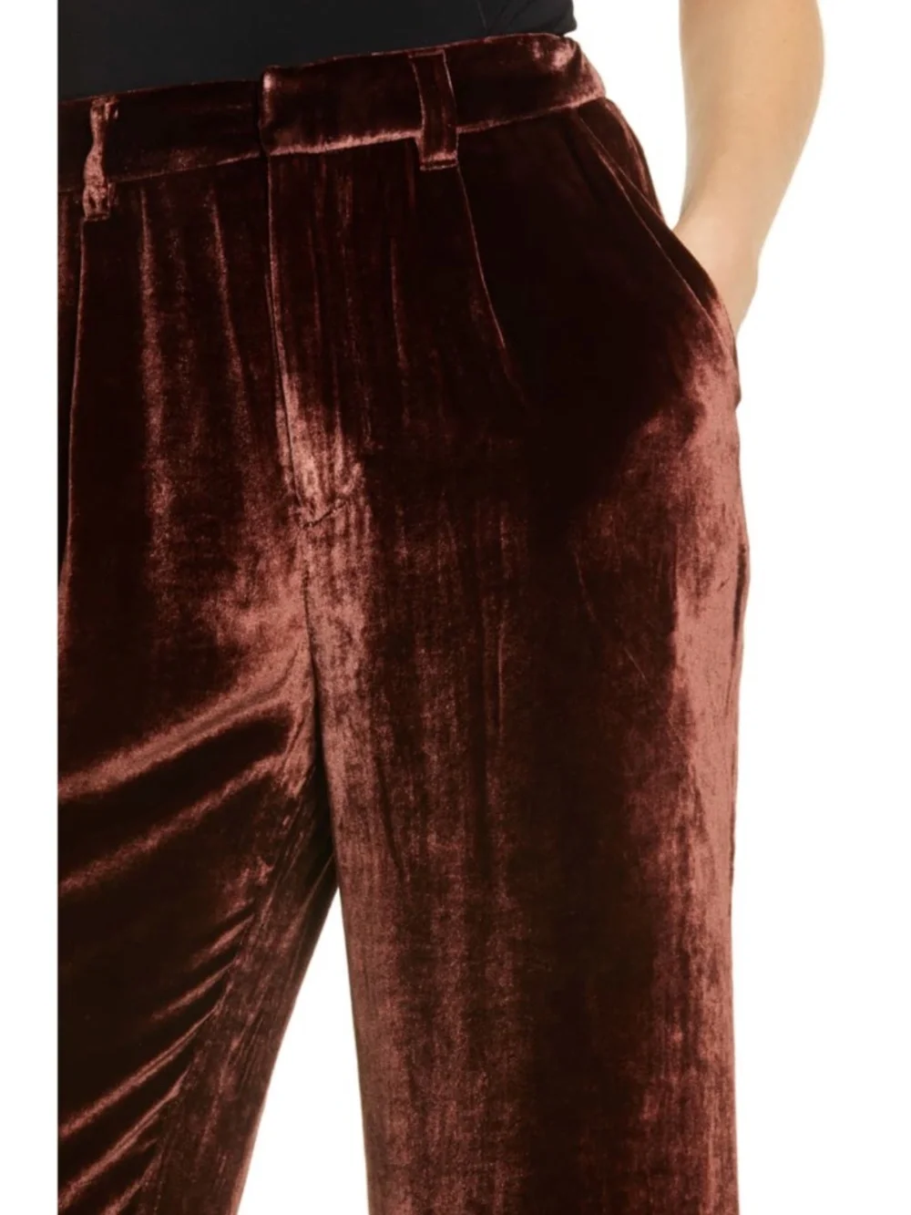 NEW Reformation Wes Velvet Pant Chestnut 2